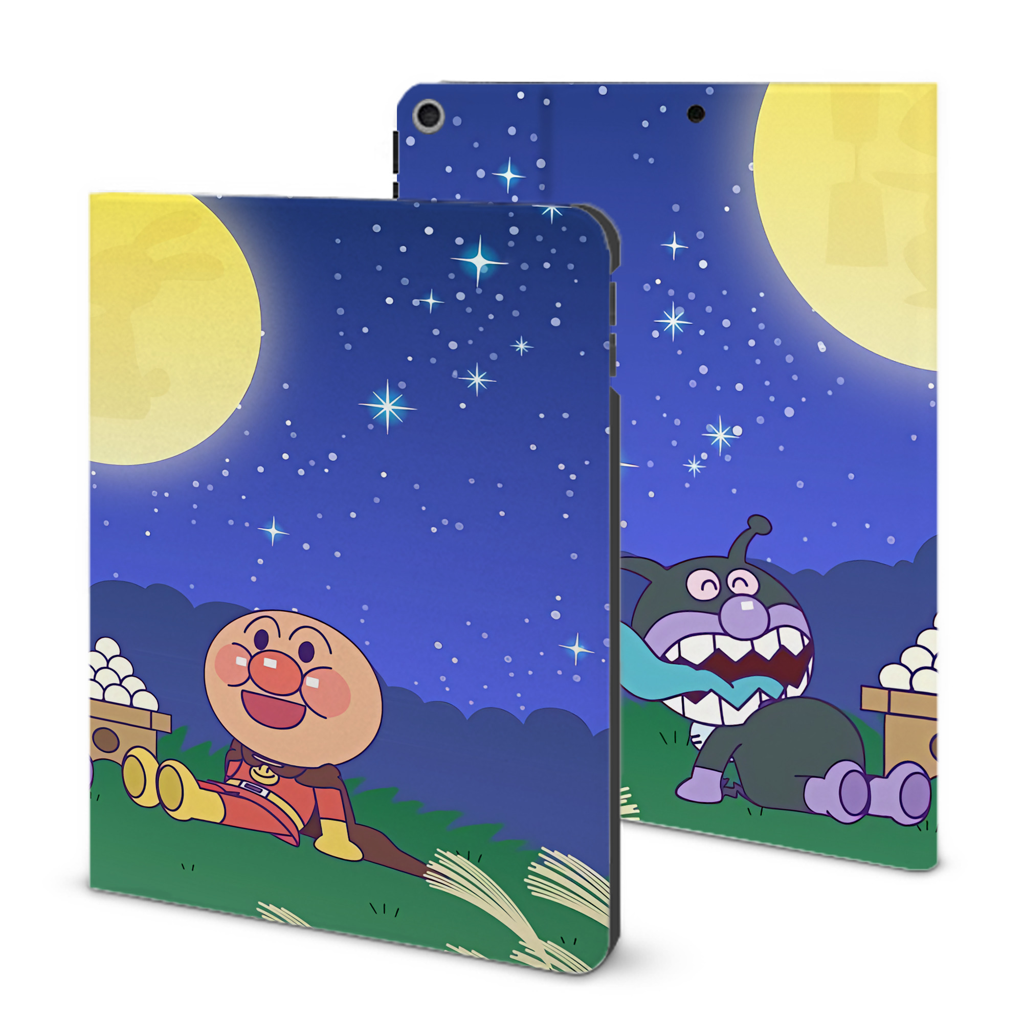 （画像用） アンパンマン Anpanman IPad ケース ブック型 PUレザー TPU 耐衝撃 軽量 薄型 ペン収納なし 全面保護 IPad 各モデル対応